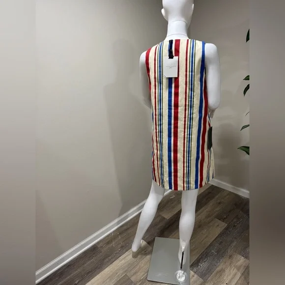 Pomander Place Kira Stripe Mini Dress XS NWT Cotton Lined Coastal Preppy Chic - Picture 8 of 10